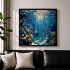 Tropical Fish Wall Art Coral Reef Framed Canvas Ocean Marine Life Coastal Home Decor
