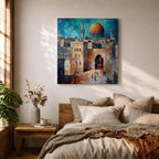 Dome of the Rock Wall Art Qubbat As Sakhrah Framed Canvas Jerusalem Islamic Decor