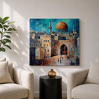Dome of the Rock Wall Art Qubbat As Sakhrah Framed Canvas Jerusalem Islamic Decor