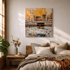 Kaaba Wall Art Masjid Haram Framed Canvas Mecca Prayer Room Islamic Rustic Home Decor