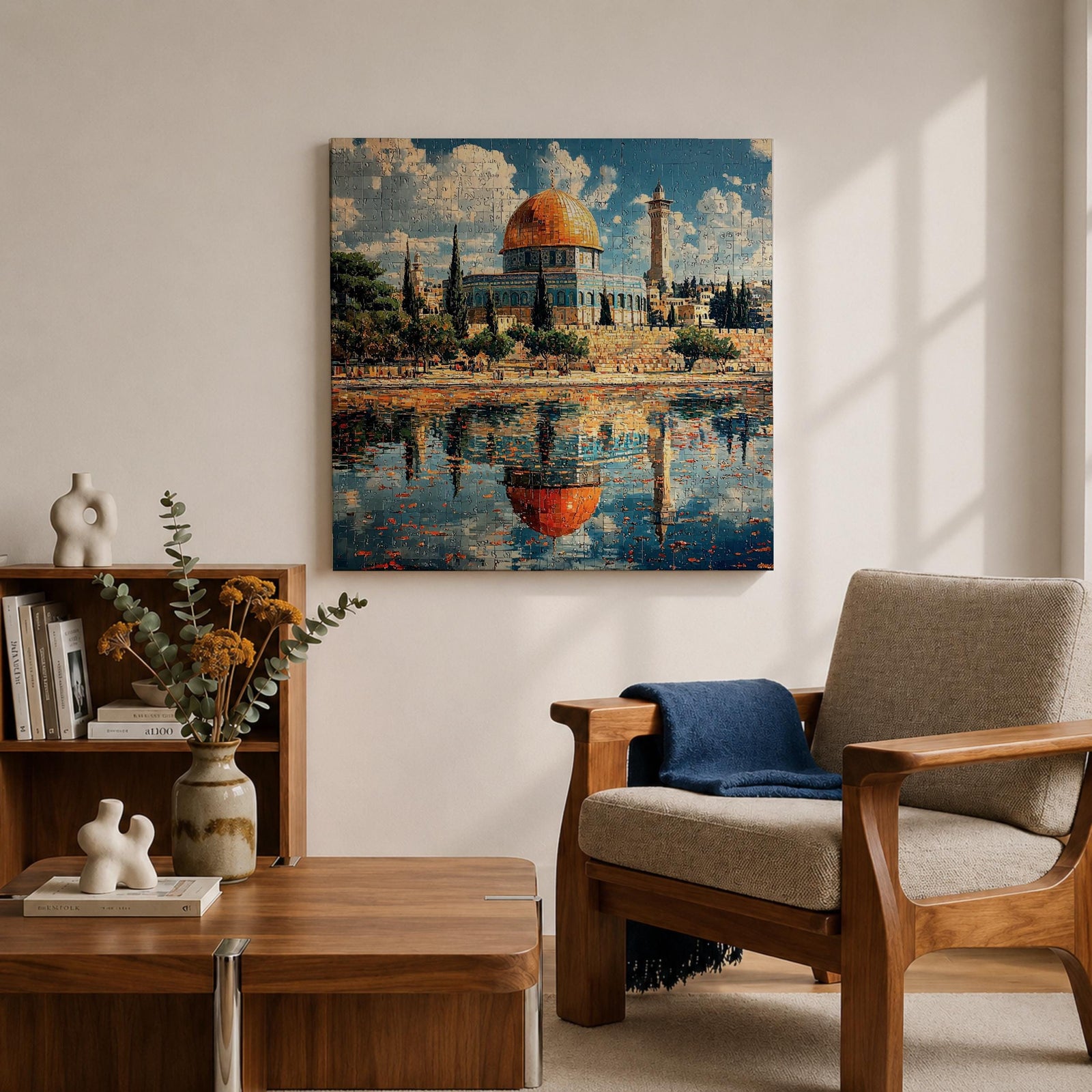 Dome of the Rock Wall Art Masjid Al Aqsa Framed Canvas Jerusalem Islamic Decor