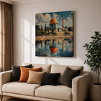 Dome of the Rock Wall Art Masjid Al Aqsa Framed Canvas Jerusalem Islamic Decor