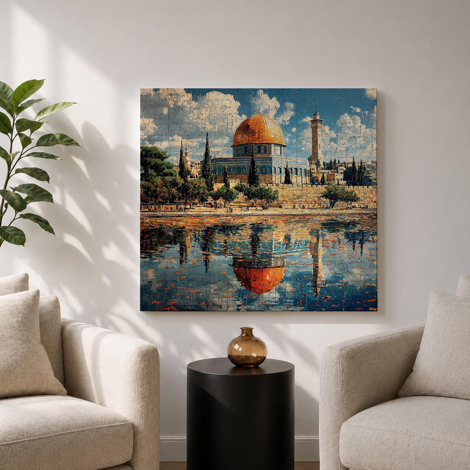 Dome of the Rock Wall Art Masjid Al Aqsa Framed Canvas Jerusalem Islamic Decor