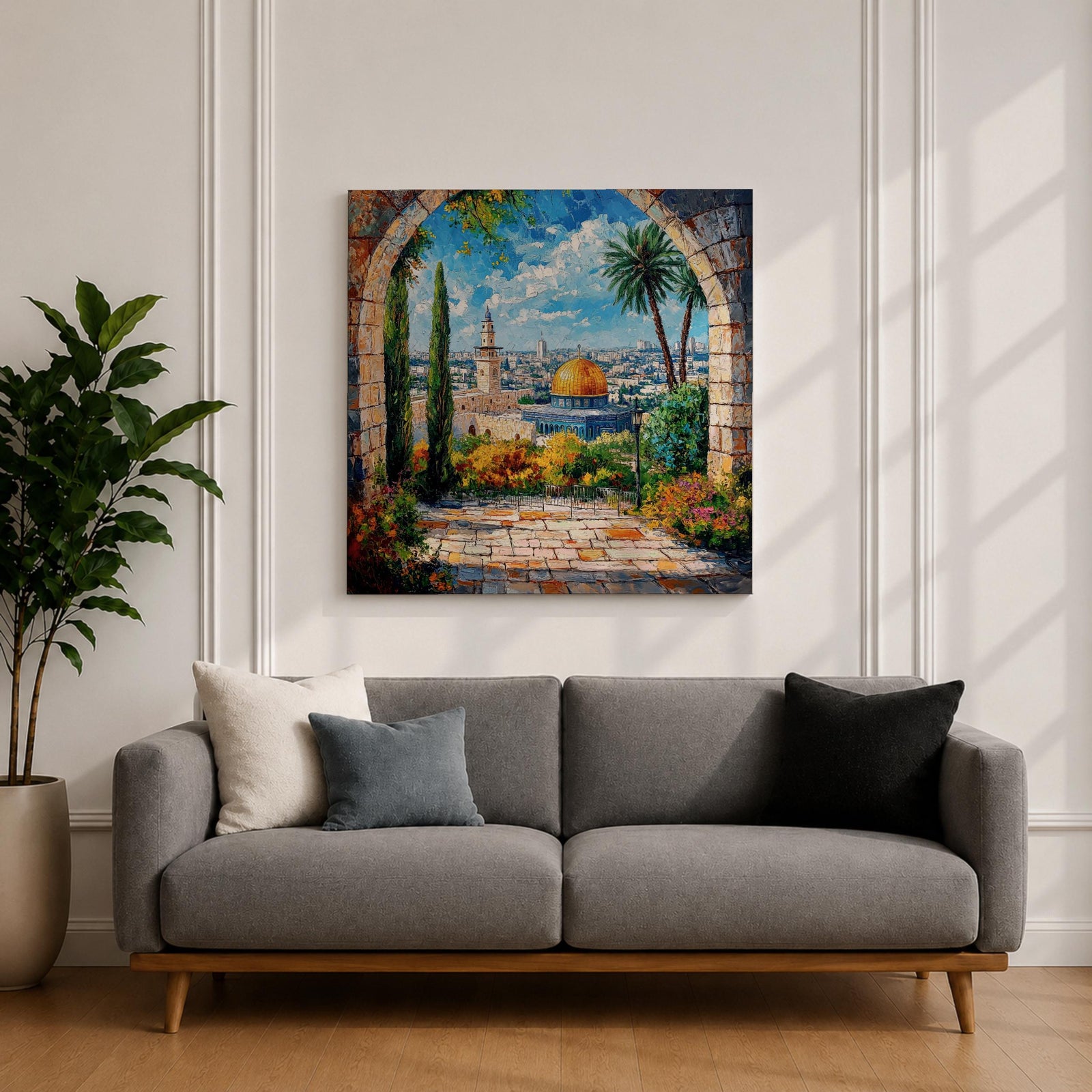 Dome of the Rock Wall Art Masjid Al Aqsa Framed Canvas Jerusalem Islamic Decor