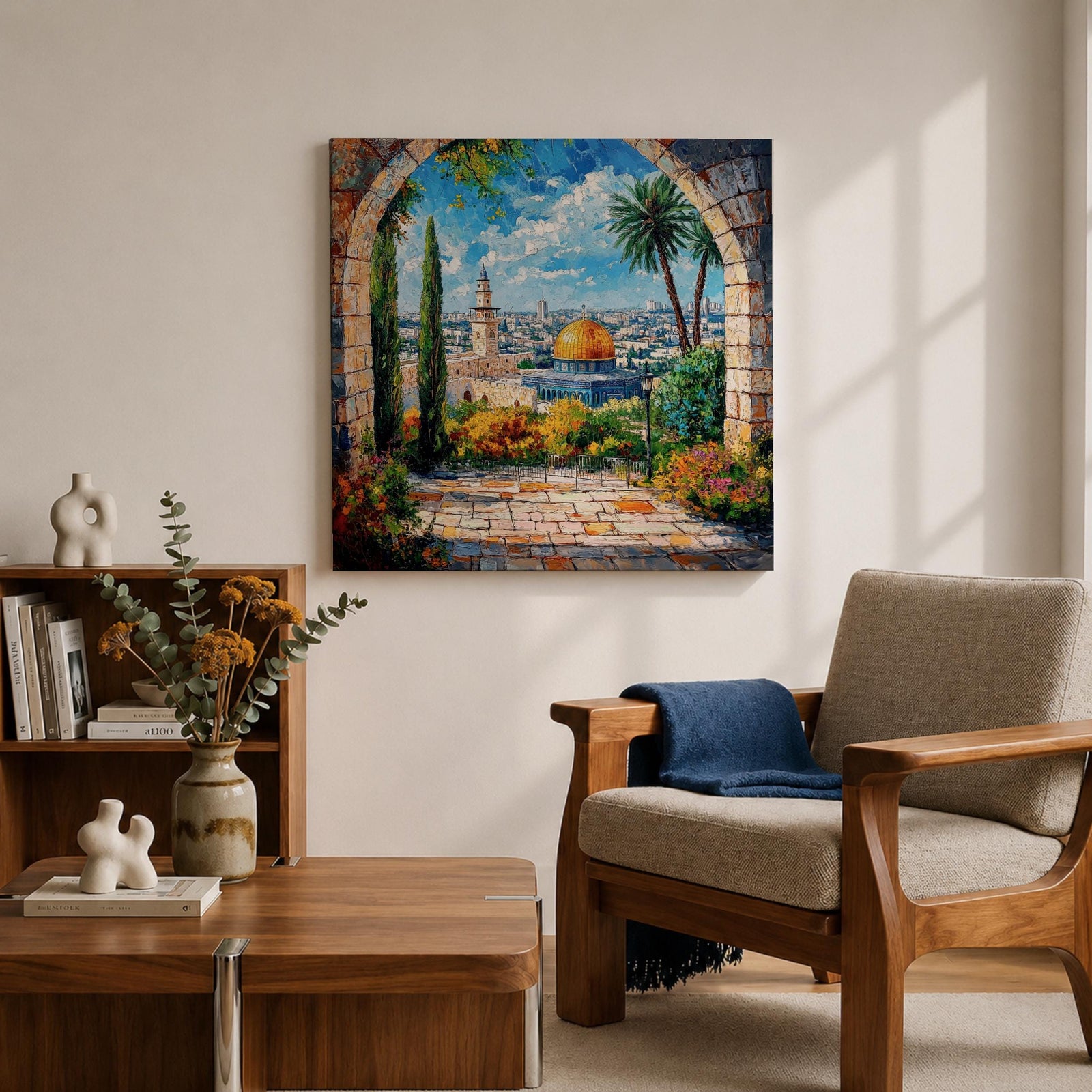 Dome of the Rock Wall Art Masjid Al Aqsa Framed Canvas Jerusalem Islamic Decor