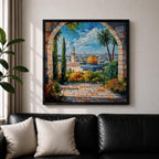 Dome of the Rock Wall Art Masjid Al Aqsa Framed Canvas Jerusalem Islamic Decor
