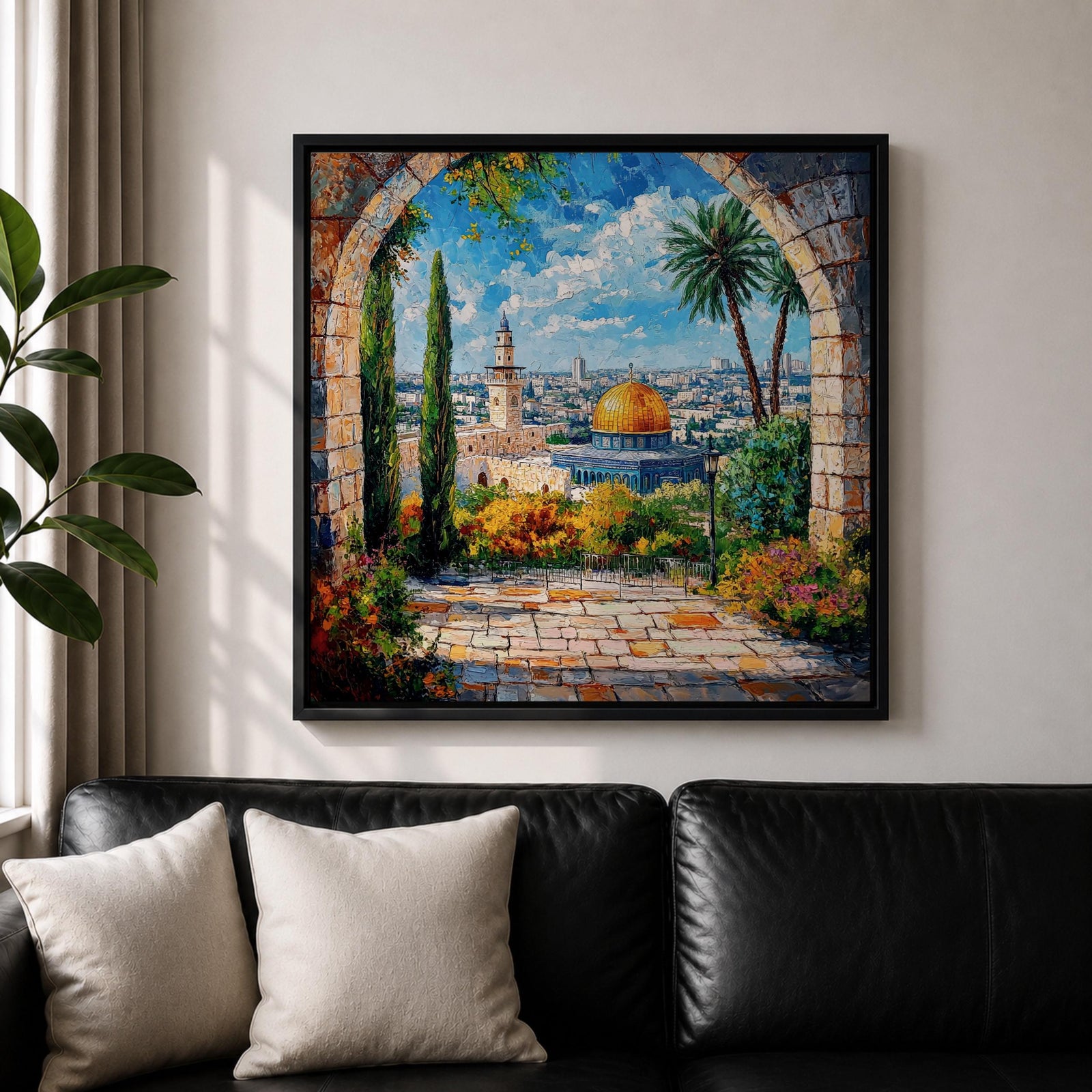 Dome of the Rock Wall Art Masjid Al Aqsa Framed Canvas Jerusalem Islamic Decor