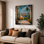 Dome of the Rock Wall Art Masjid Al Aqsa Framed Canvas Jerusalem Islamic Decor