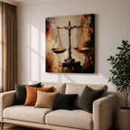 Scales of Justice Wall Art Legal Symbol Framed Canvas Law Office Courtroom Legal Decor