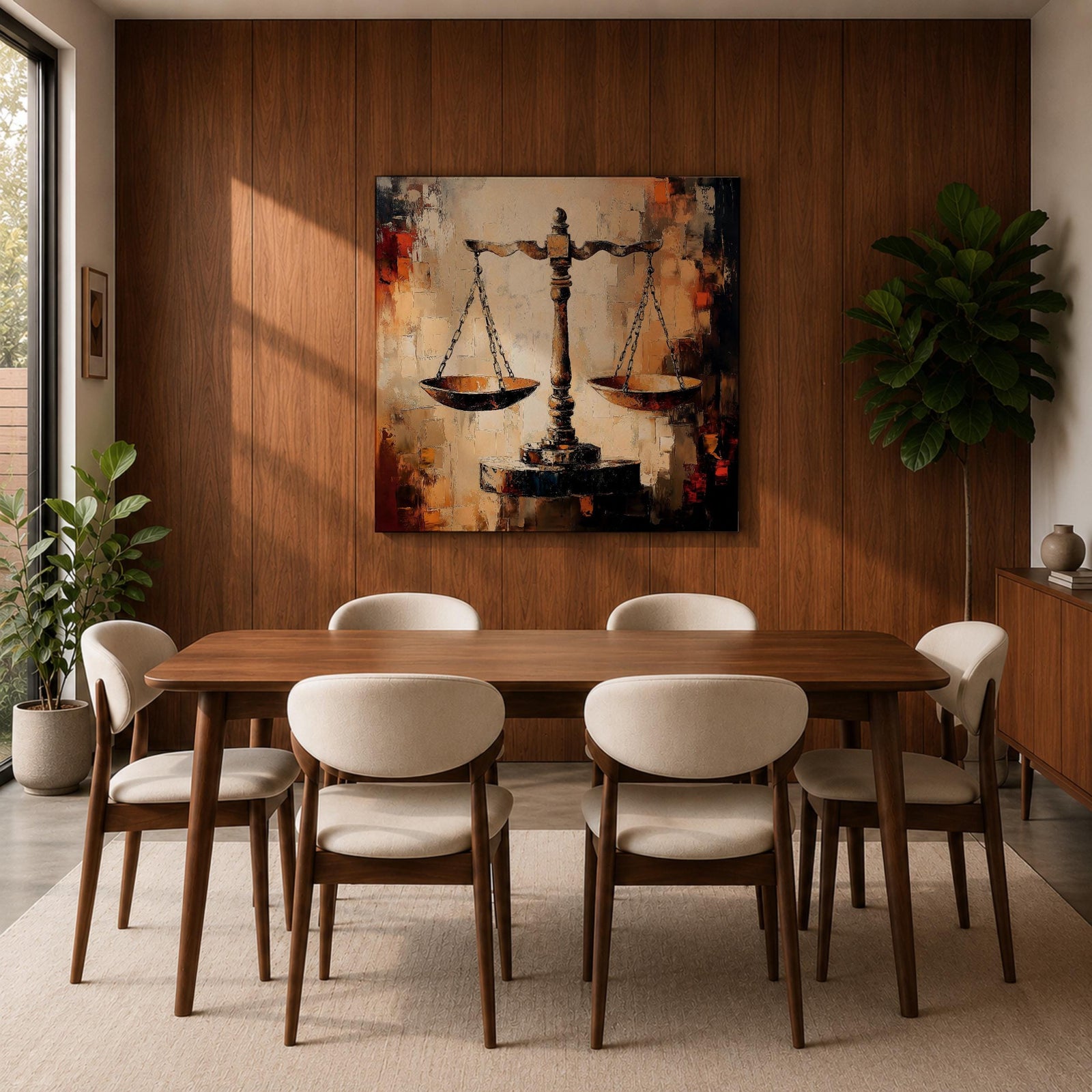 Scales of Justice Wall Art Legal Symbol Framed Canvas Law Office Courtroom Legal Decor