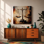 Scales of Justice Wall Art Legal Symbol Framed Canvas Law Office Courtroom Legal Decor