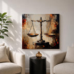 Scales of Justice Wall Art Legal Symbol Framed Canvas Law Office Courtroom Legal Decor