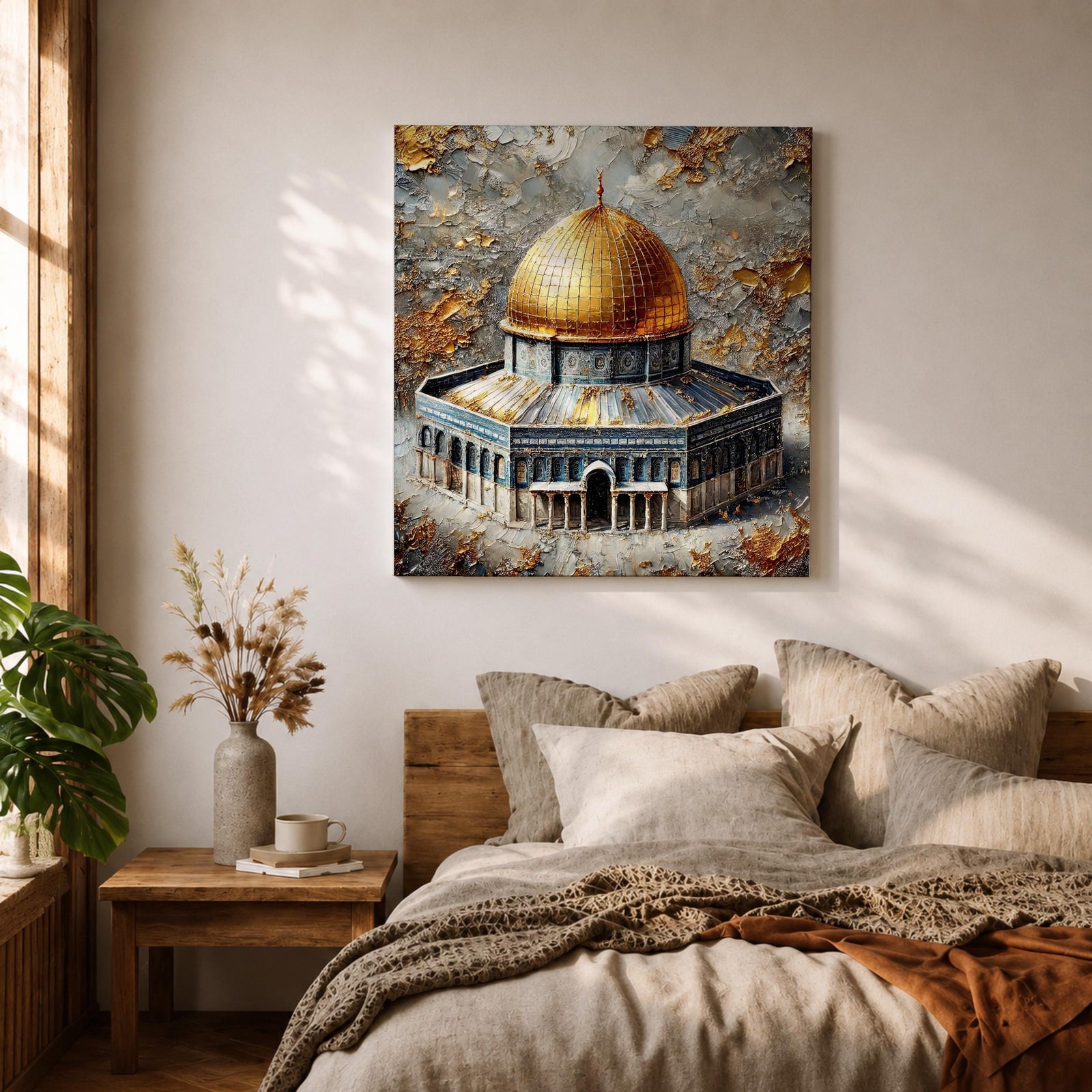 Dome of the Rock Wall Art Masjid Al Aqsa Framed Canvas Jerusalem Islamic Decor