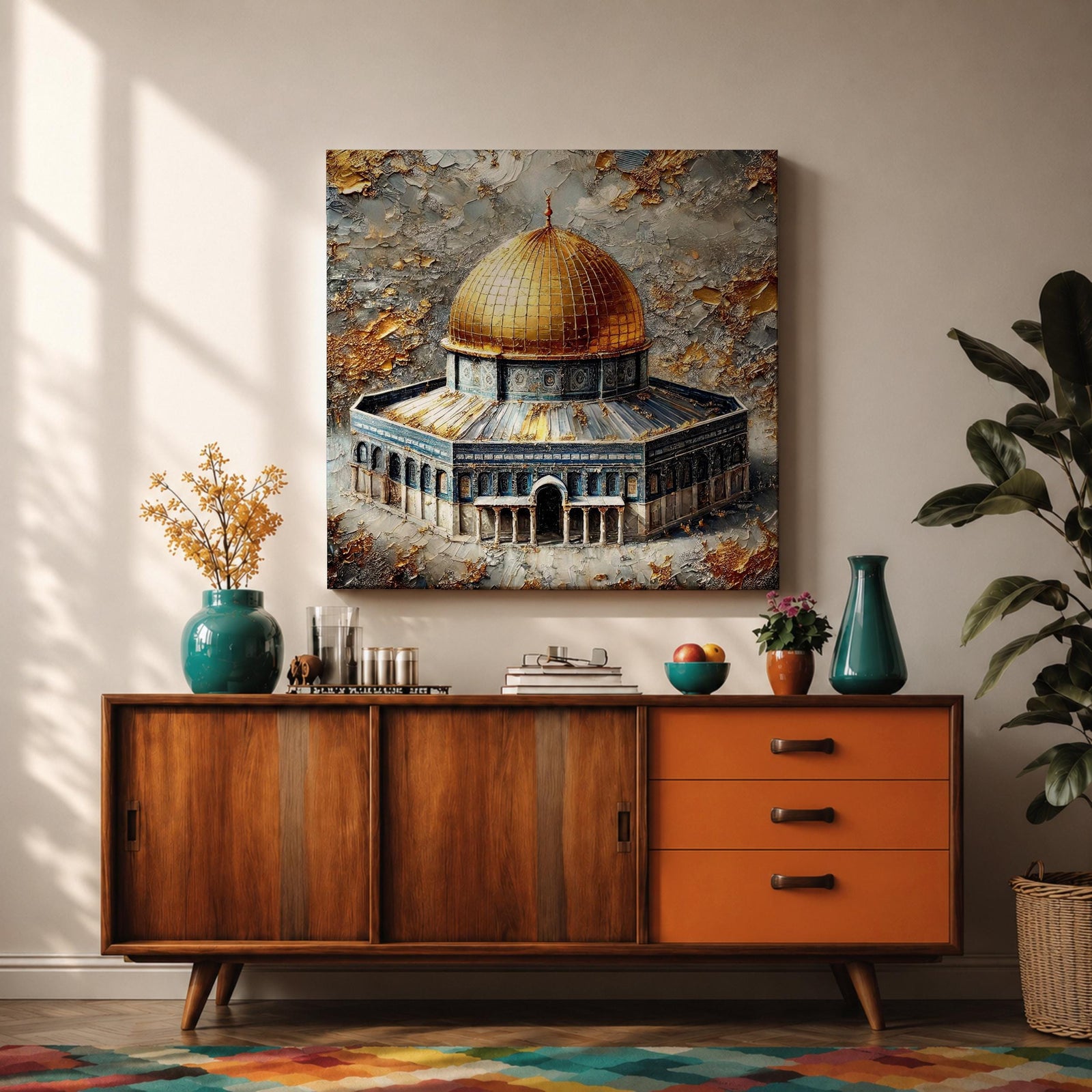 Dome of the Rock Wall Art Masjid Al Aqsa Framed Canvas Jerusalem Islamic Decor
