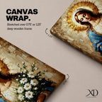 Virgin Mary Wall Art Our Lady of Grace Framed Canvas Impasto Catholic Home Decor
