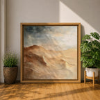 Desert Landscape Wall Art Sand Dunes Framed Canvas Sahara Impasto Rustic Cabin Home Decor
