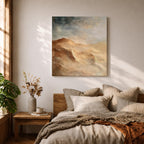 Desert Landscape Wall Art Sand Dunes Framed Canvas Sahara Impasto Rustic Cabin Home Decor