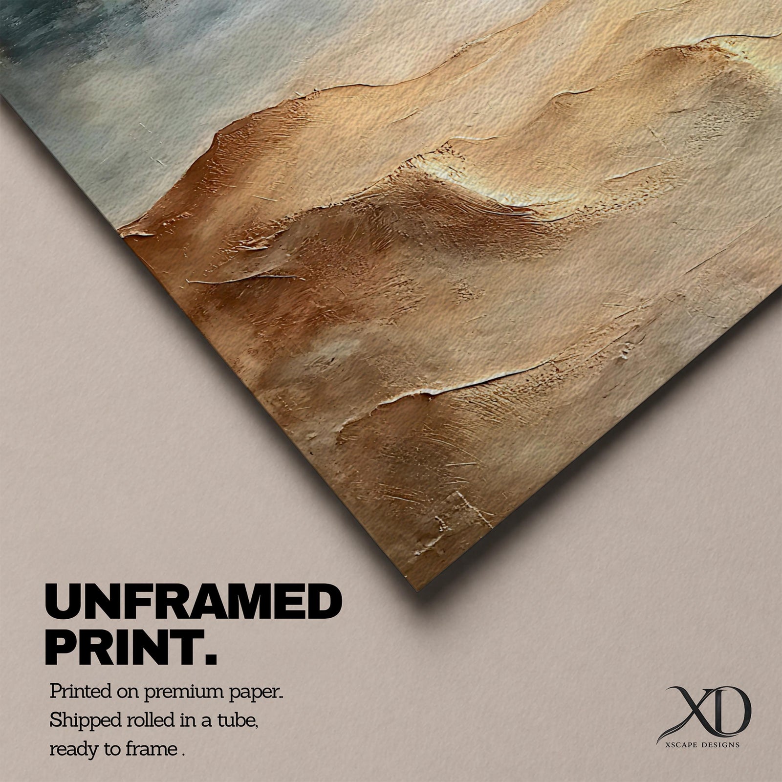 Desert Landscape Wall Art Sand Dunes Framed Canvas Sahara Impasto Rustic Cabin Home Decor