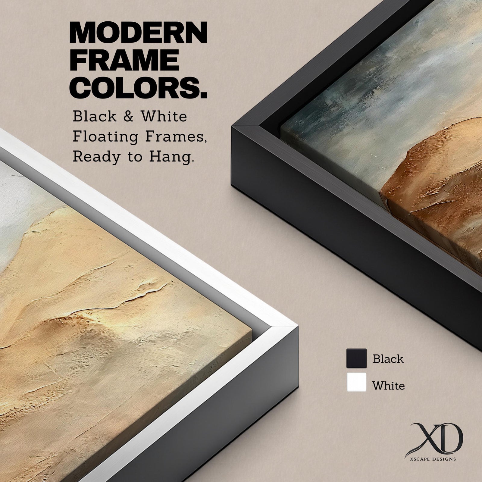 Desert Landscape Wall Art Sand Dunes Framed Canvas Sahara Impasto Rustic Cabin Home Decor