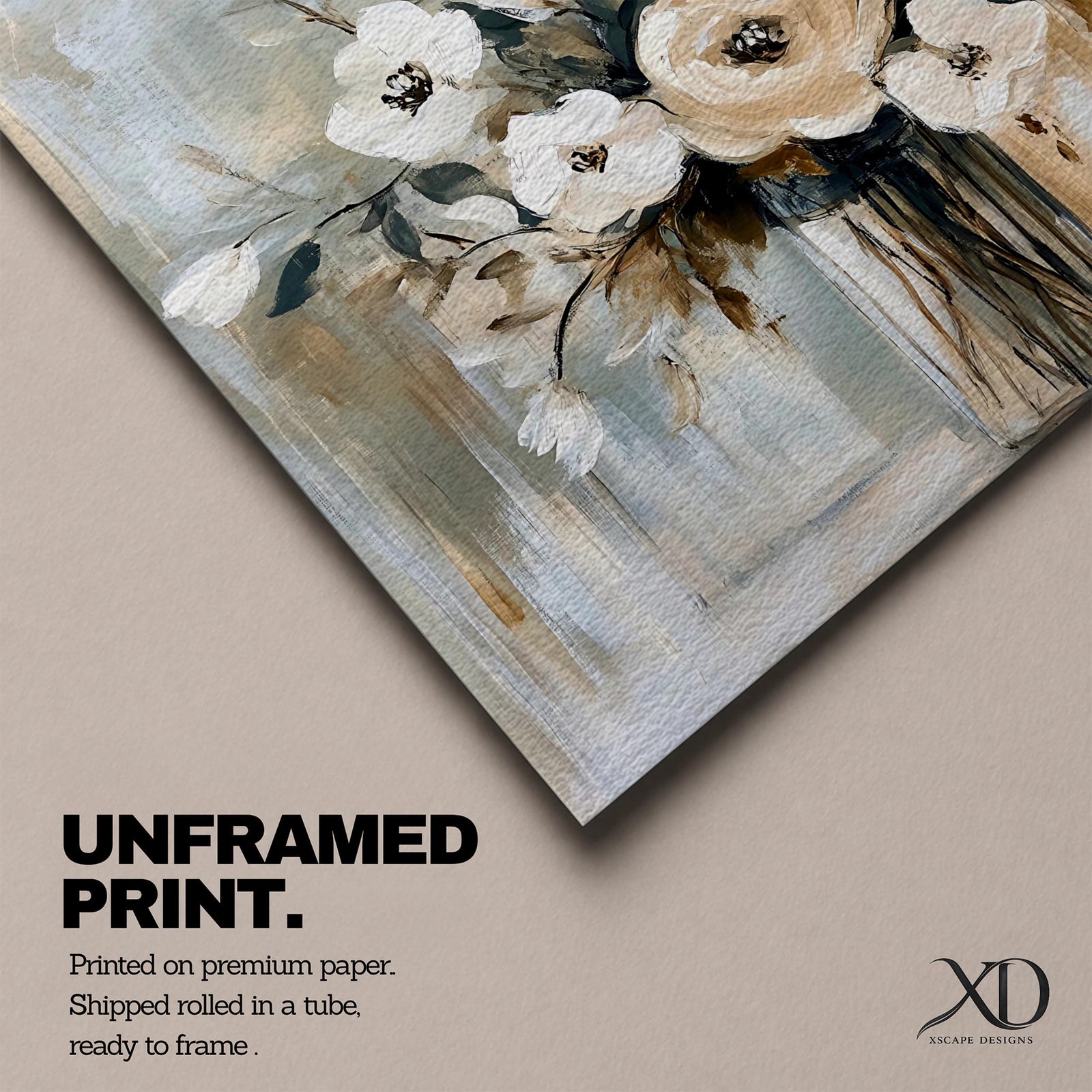 Floral Bouquet Wall Art Flower Arrangement Framed Canvas Vintage Botanical Rustic Home Decor
