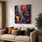 Abstract Garden Wall Art Botanical Flowers Framed Canvas Modern Nature Boho Home Decor