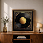 Vinyl Record Wall Art Audio Disc Framed Canvas Baroque Luxury Gift Music Home Decor
