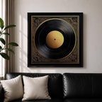 Vinyl Record Wall Art Audio Disc Framed Canvas Baroque Luxury Gift Music Home Decor