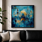 Blue Mosque Wall Art Masjid Sultan Ahmed Framed Canvas Istanbul Abstract Islamic Home Decor
