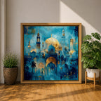 Blue Mosque Wall Art Masjid Sultan Ahmed Framed Canvas Istanbul Abstract Islamic Home Decor