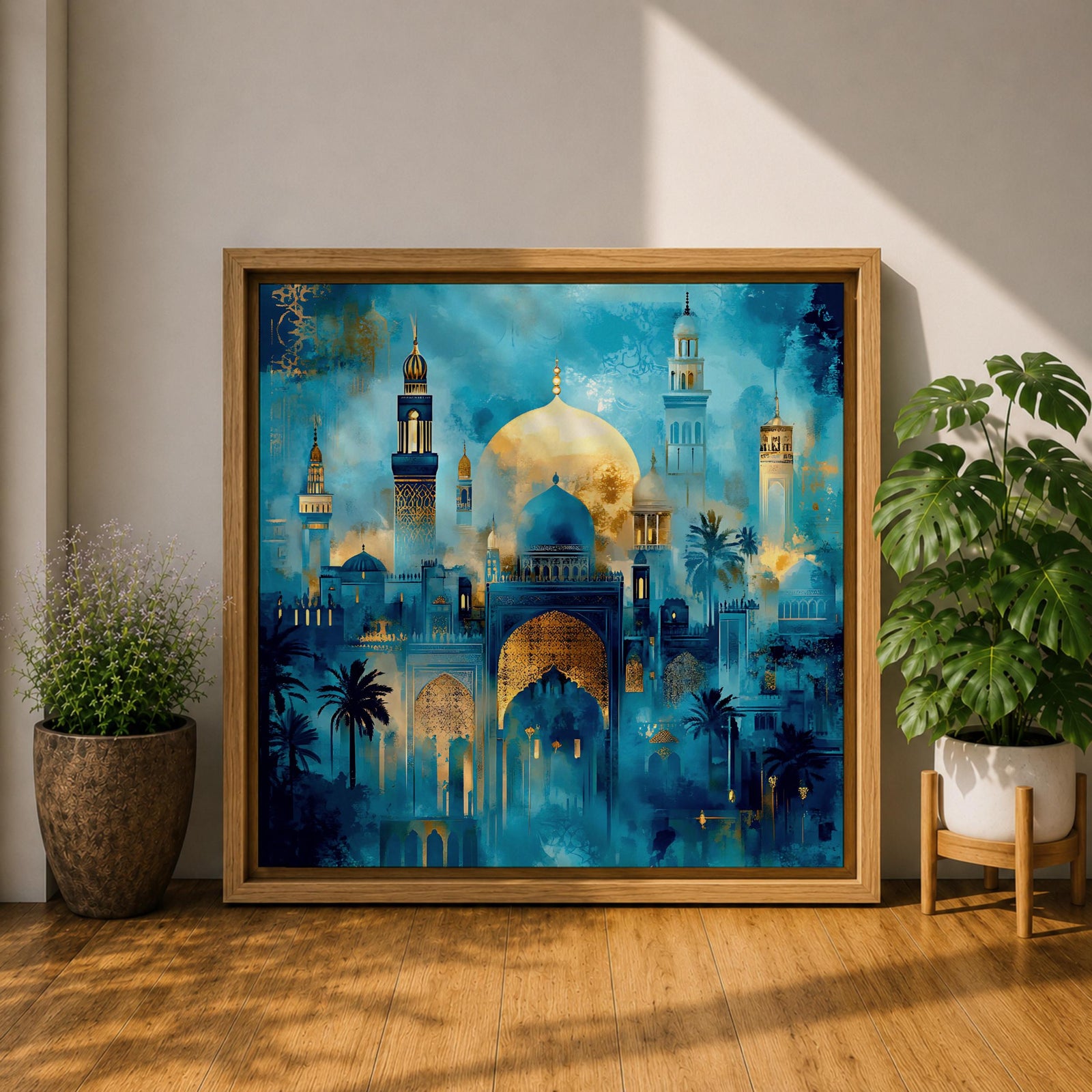 Blue Mosque Wall Art Masjid Sultan Ahmed Framed Canvas Istanbul Abstract Islamic Home Decor