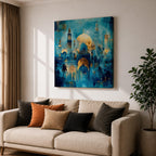 Blue Mosque Wall Art Masjid Sultan Ahmed Framed Canvas Istanbul Abstract Islamic Home Decor