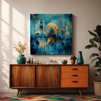 Blue Mosque Wall Art Masjid Sultan Ahmed Framed Canvas Istanbul Abstract Islamic Home Decor