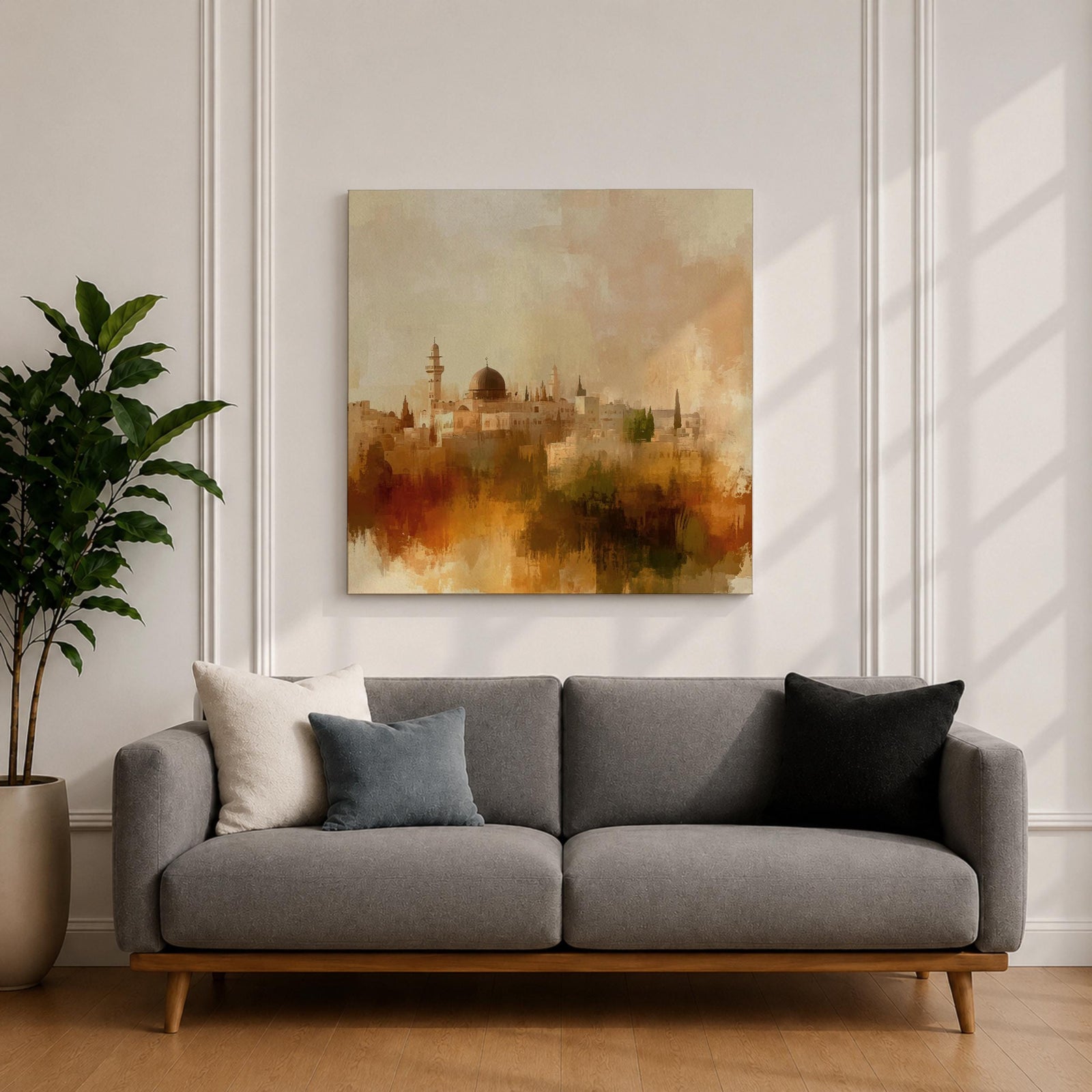 Masjid Al Aqsa Wall Art Jerusalem Mosque Framed Canvas Abstract Islamic Home Decor
