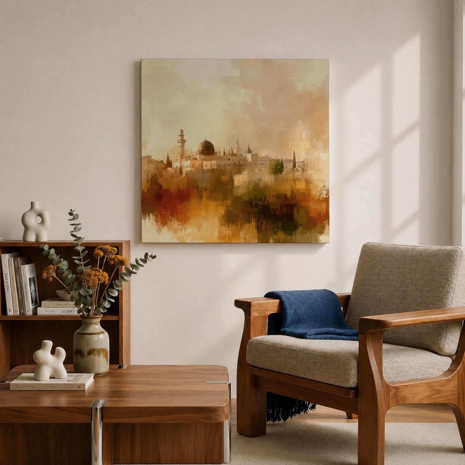 Masjid Al Aqsa Wall Art Jerusalem Mosque Framed Canvas Abstract Islamic Home Decor