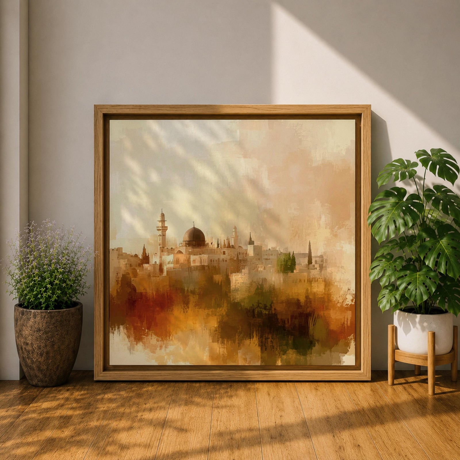 Masjid Al Aqsa Wall Art Jerusalem Mosque Framed Canvas Abstract Islamic Home Decor