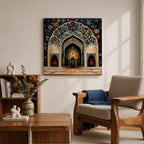 Islamic Archway Wall Art Mosque Arch Framed Canvas Middle Eastern Mosaic Islamic Home Decor