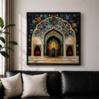 Islamic Archway Wall Art Mosque Arch Framed Canvas Middle Eastern Mosaic Islamic Home Decor