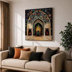 Islamic Archway Wall Art Mosque Arch Framed Canvas Middle Eastern Mosaic Islamic Home Decor