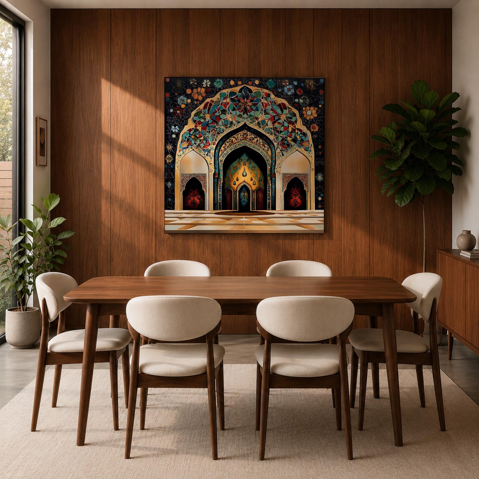 Islamic Archway Wall Art Mosque Arch Framed Canvas Middle Eastern Mosaic Islamic Home Decor