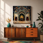 Islamic Archway Wall Art Mosque Arch Framed Canvas Middle Eastern Mosaic Islamic Home Decor