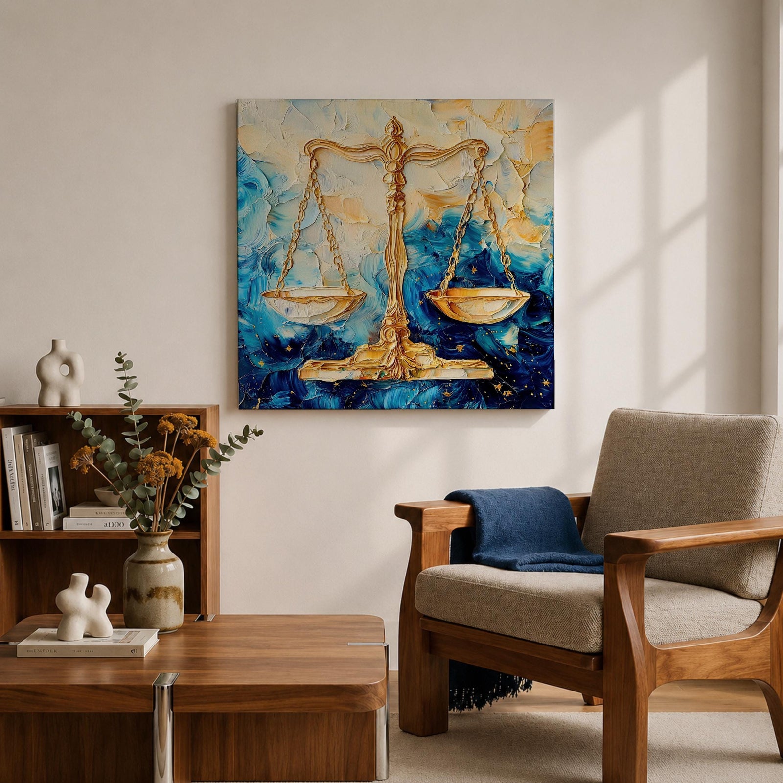 Scales of Justice Wall Art Balance Scale Framed Canvas Legal Symbol Law Office Decor