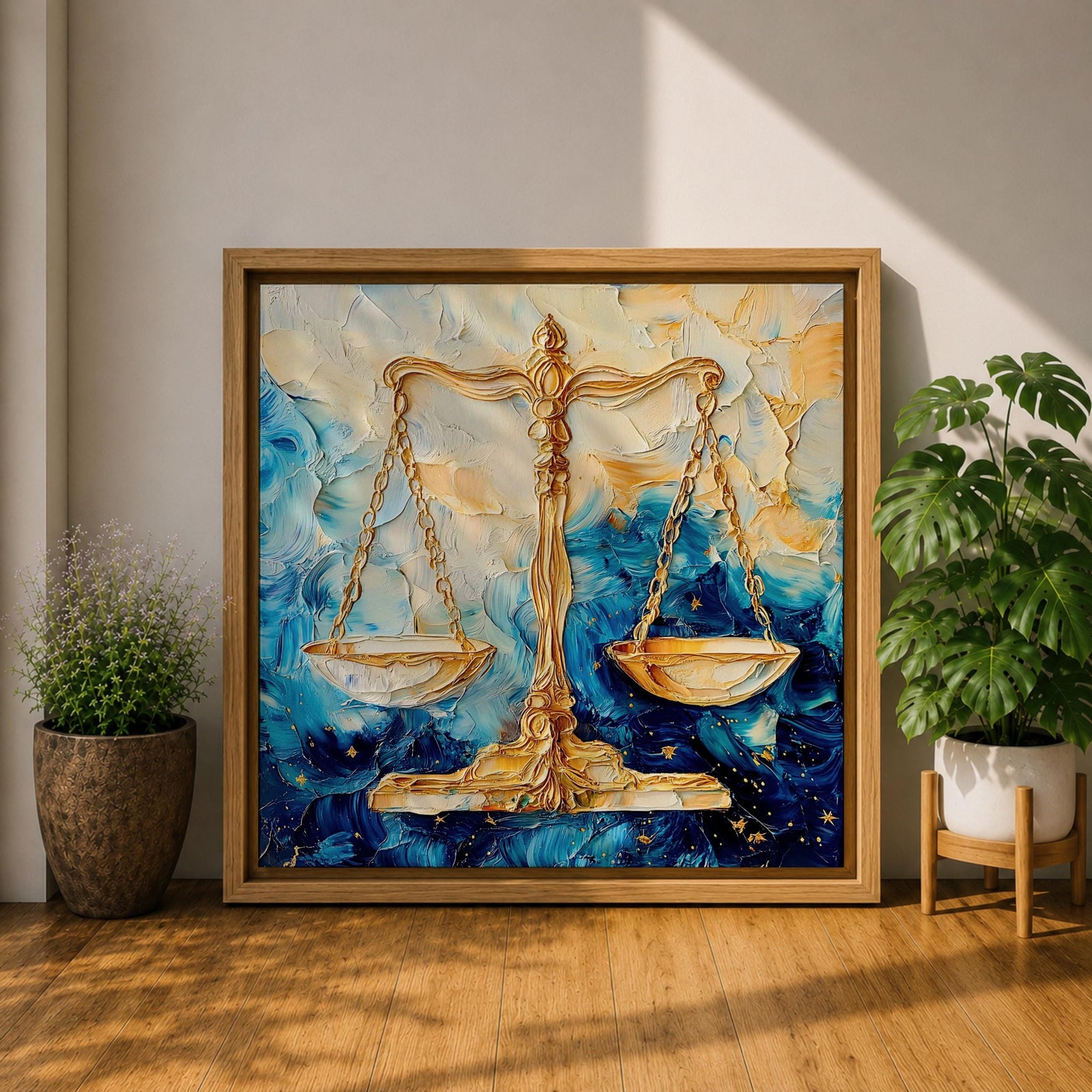 Scales of Justice Wall Art Balance Scale Framed Canvas Legal Symbol Law Office Decor