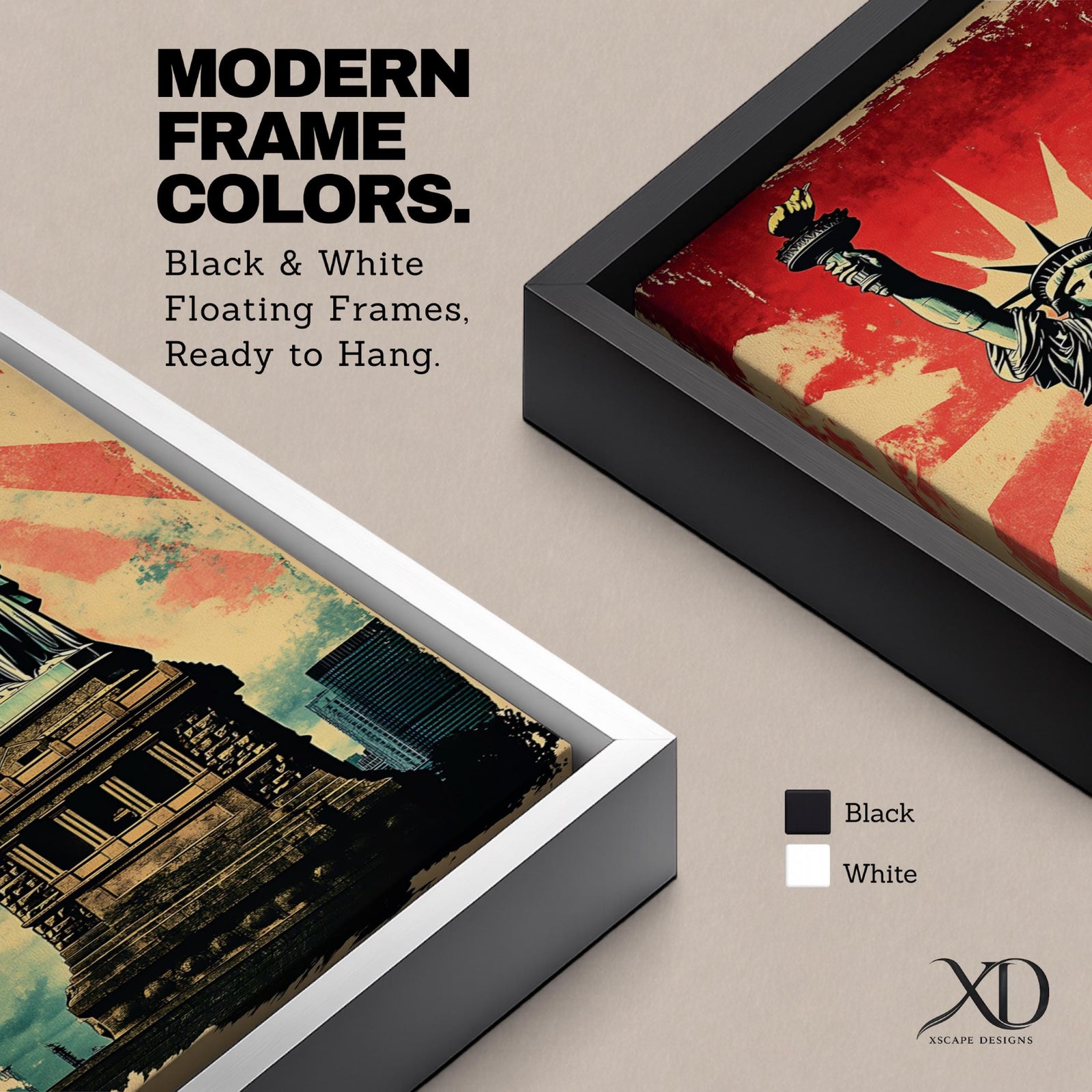 Long vertical retro poster style artwork featuring the Statue of Liberty standing on her pedestal holding the torch high with a tablet in her arm. Bold red sunburst rays radiate behind the monument while distressed textures and muted green tones create a vintage propaganda inspired illustration of the iconic New York landmark.
