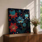 Lotus Wall Art Water Lily Framed Canvas Asian Zen Botanical Meditation Home Decor