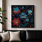 Lotus Wall Art Water Lily Framed Canvas Asian Zen Botanical Meditation Home Decor