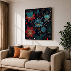 Lotus Wall Art Water Lily Framed Canvas Asian Zen Botanical Meditation Home Decor