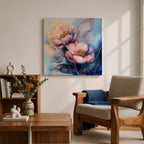 Peony Wall Art Garden Flower Framed Canvas Botanical Gold Accent Boho Home Decor