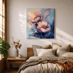 Peony Wall Art Garden Flower Framed Canvas Botanical Gold Accent Boho Home Decor