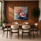 Peony Wall Art Garden Flower Framed Canvas Botanical Gold Accent Boho Home Decor