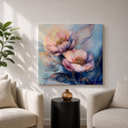 Peony Wall Art Garden Flower Framed Canvas Botanical Gold Accent Boho Home Decor